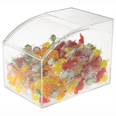 Acrylic Candy Bin With Curved Slide-in Door_1