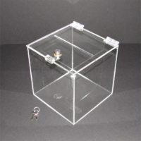 Clear Acrylic Locking System Suggestion Box, Donation Box