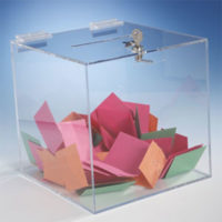 Clear Acrylic Locking Suggestion Box,Comment Box, Donation Box