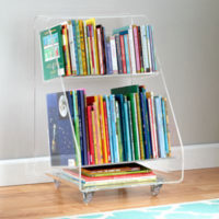 Acrylic Book Cart with Wheel