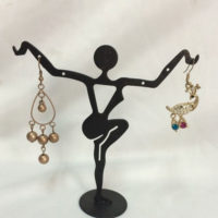 Black Acrylic Human Shape Earring Display Holder