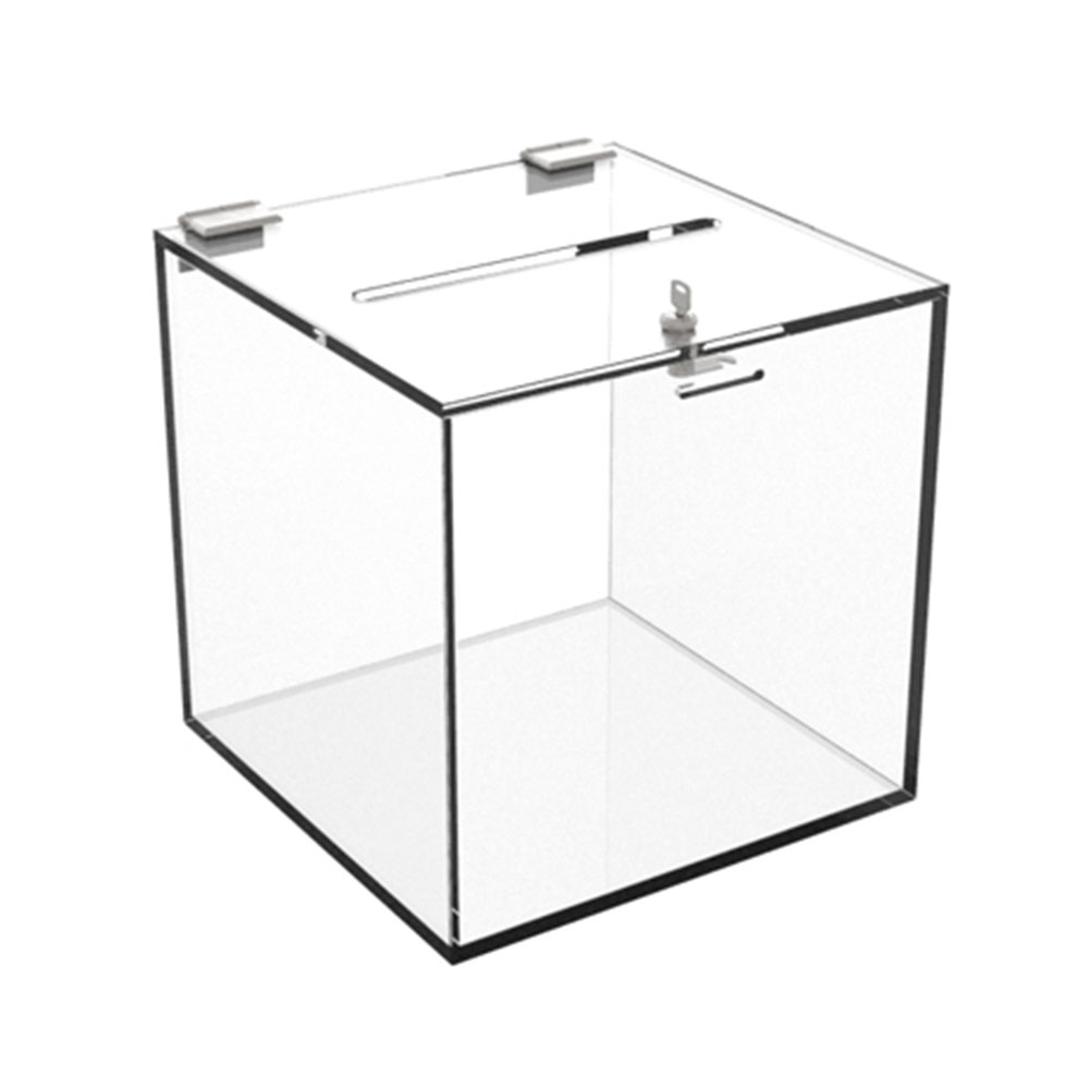 Clear Acrylic Locking Suggestion Box, Comment Box, Donation Box IangelDisplay