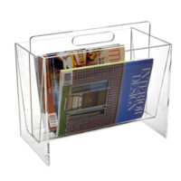 Clear Acrylic Magazine Rack With Handle