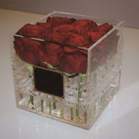 Acrylic 9 Roses Flower Box Clear