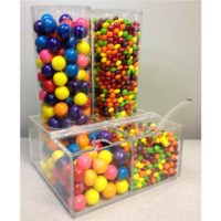Acrylic Two Compartments Candy Bin and Candy Tube