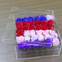 Acrylic 36 Roses Flower Box Clear