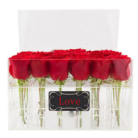 Acrylic 36 Roses Flower Box Clear