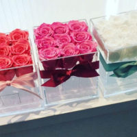 Acrylic 9 Roses Flower Box Clear