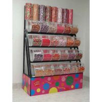 Floor Stand Candy Rack with Bins, Tubes
