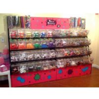 Double Row Candy Rack with Bins, Tubes